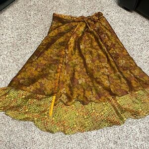 Vintage 100% silk reversible skirt